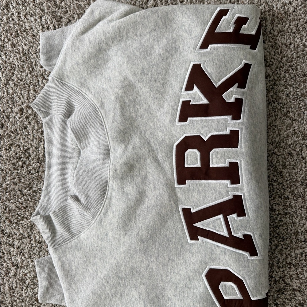 Parker Gray Sweatshirt with brown Lettering - Picture 3 of 6
